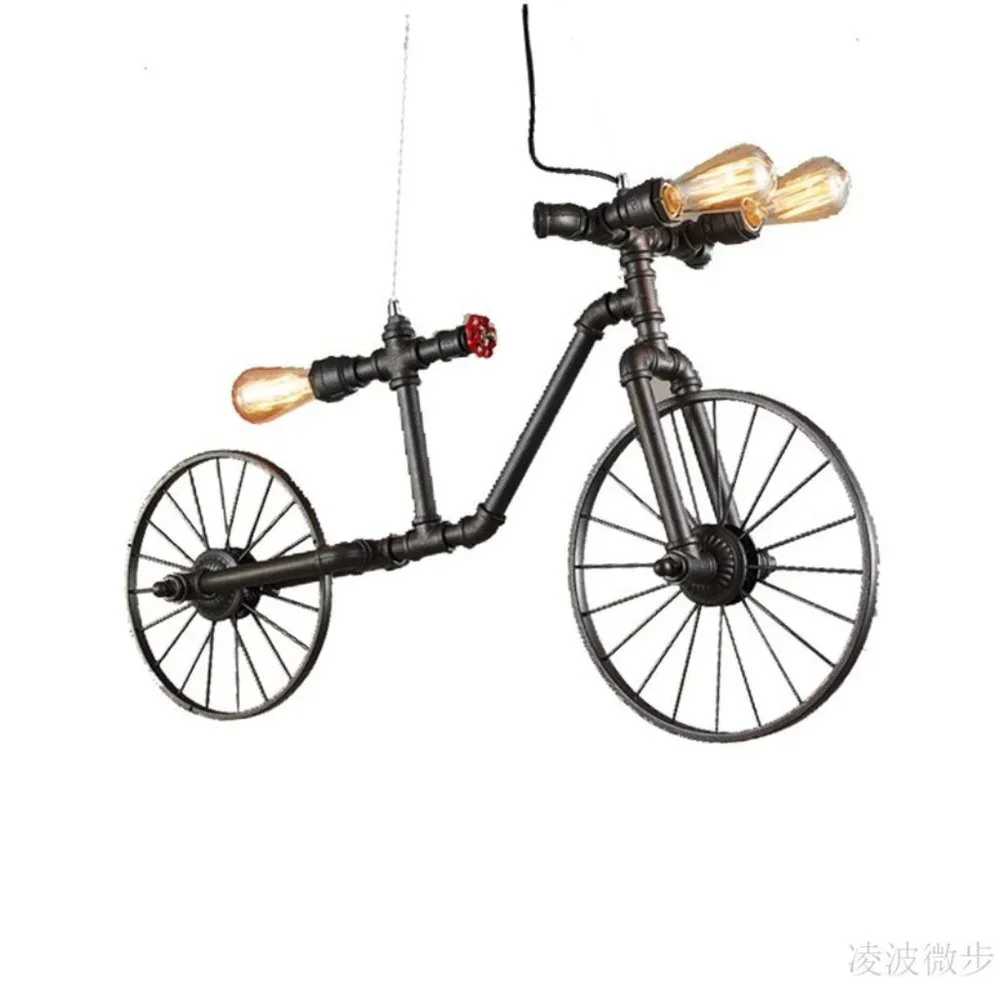 Hanging Bicycle Chandelier / Wall Light Rustic Decor & Industrial Art